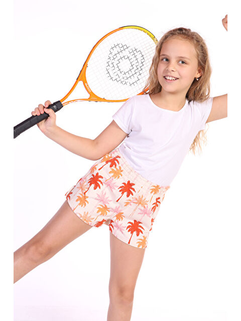 Toontoykids Kız Çocuk Komple Palmiye Desenli Şort - S000256701-18657