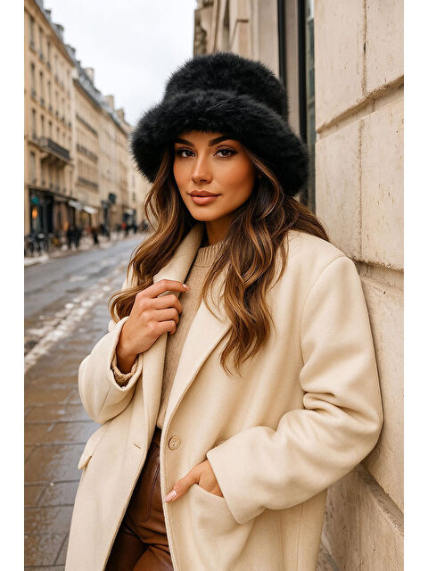 Bigdart Kadın Pelüş Kalpak Şapka 010194 - Siyah - S000491504-19351