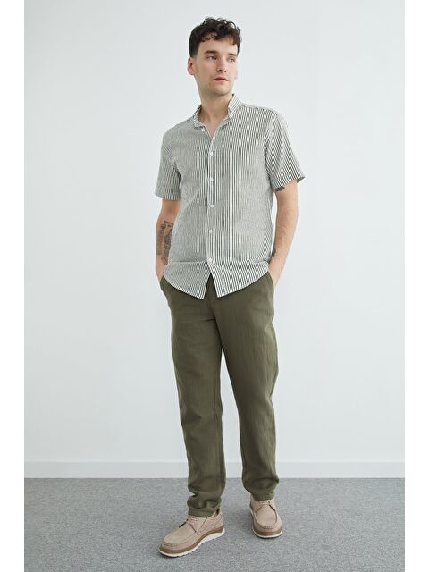 Fullamoda Beli Lastikli Müslin Kumaş Pantolon - S000522408-18547