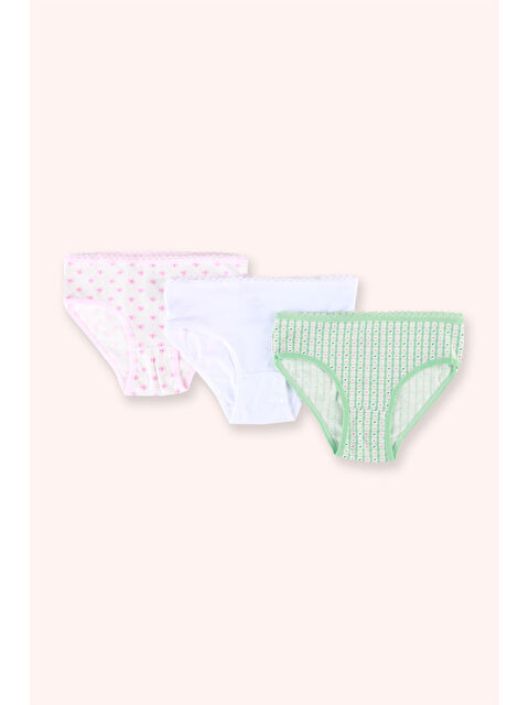 Panço Kız Çocuk Çiçek Desenli 3'lü Slip Seti - S000514265-23173