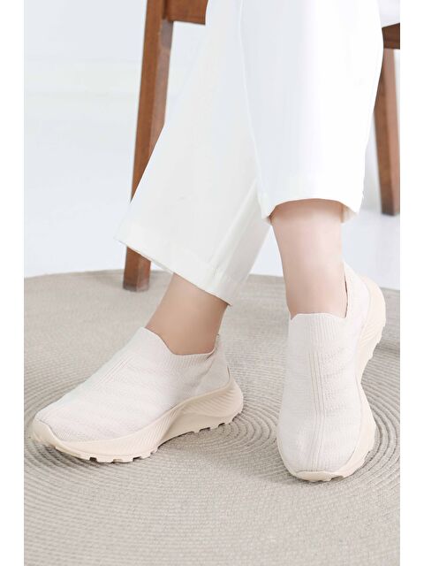 Tofisa Kadın Bej Triko Ayakkabı - 27391 - S000425710-19928