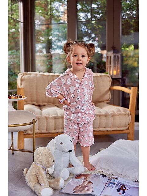 ZEYLAND Kız Çocuk Düğmeli Kısa Kollu Pijama Takımı - S000315159-20024