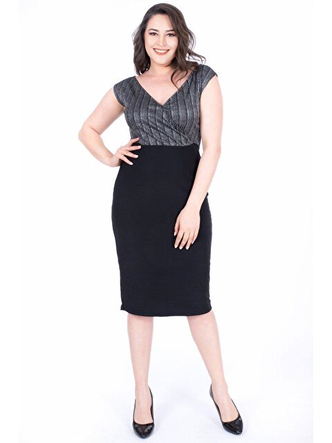 Mylinemoda Simli Damla Yaka Anvelop Elbise - S000239392-19351