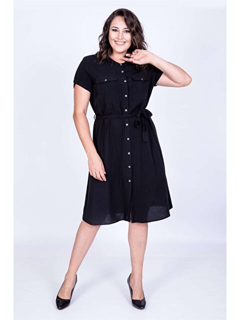 Mylinemoda Kısa Kol Önden Düğmeli Elbise - S000239382-19351