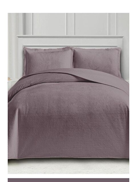 Çeyiz Diyarı Toskana Tek Kişilik Lüks Kadife Yatak Örtüsü Mürdüm - S000495644-20036