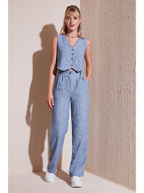 Lela Regular Fit Bol Paça Yelekli Kadın Takım 67045162S4 - S000162597-23093