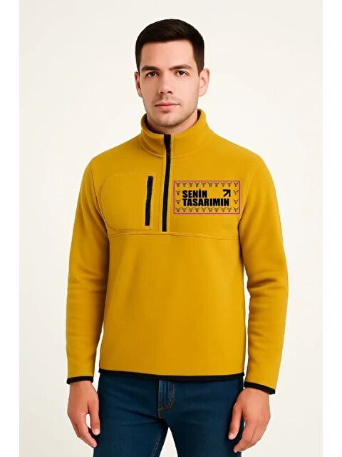 Jane's Ön Polar Kazak Dik Yaka - Sarı