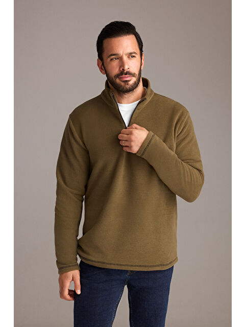 Kiğılı Polo Club Yarım Fermuarlı Nakışlı Polar Sweatshirt - S000405069-18547