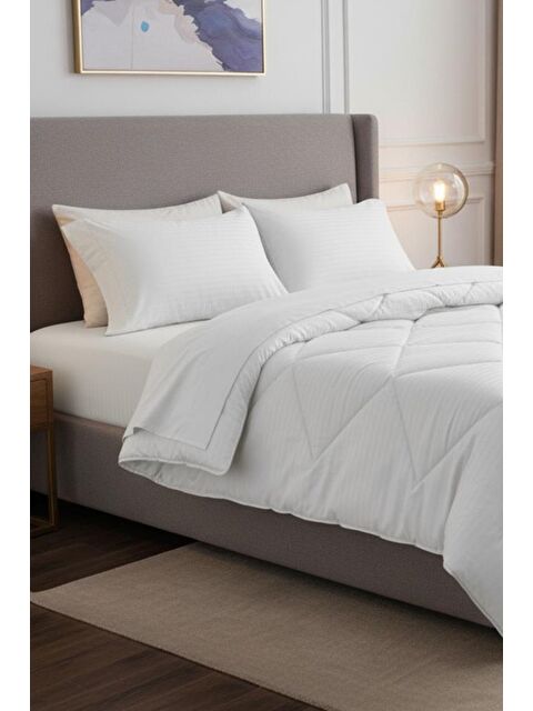Çeyiz Diyarı Satin Pollysaten Comforter Çift Kişilik Yorgan Seti Beyaz - S000495653-20063