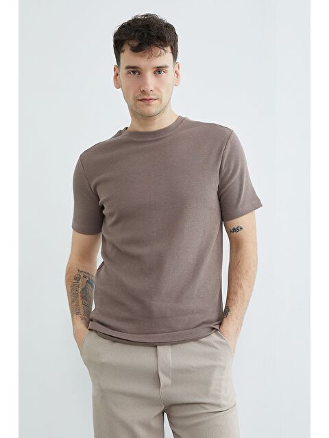 Fullamoda Basic Fitilli Bisiklet Yaka Tişört - S000513941-19413