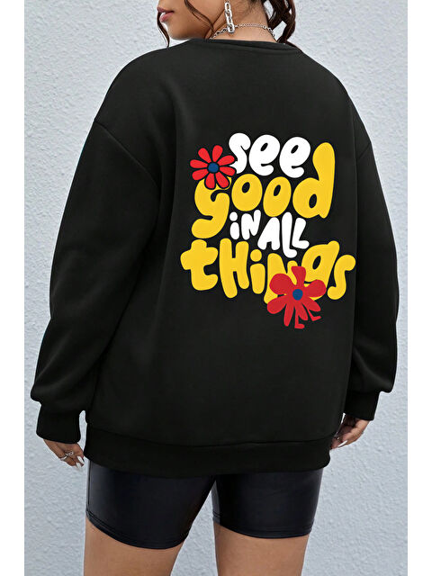 uyguntarz Unisex Uzay Temalı Bisiklet Yaka Sweatshirt - S000463128-19351