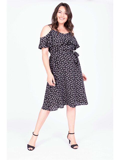 Mylinemoda Volanlı Kemerli Elbise - S000239353-19351