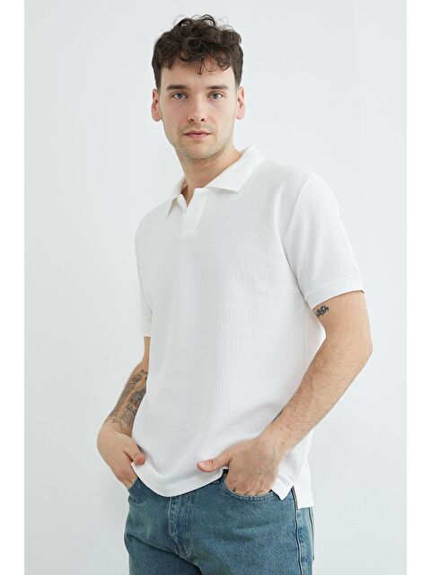 Fullamoda Fitilli Polo Yaka Triko Tişört