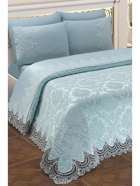 Çeyiz Diyarı Fransız Güpürlü Çeyizlik Pike Takımı Queen Su Yeşili - S000495666-18194