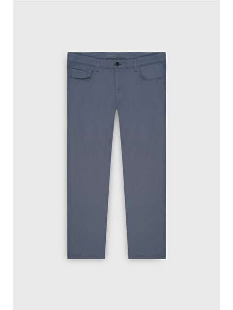 Altınyıldız Classics Erkek Gri-Mavi Comfort Fit Rahat Kesim Pamuklu Armürlü 5 Cep Greensboro Pantolon