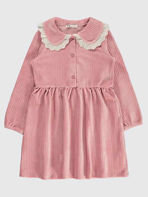 Civil Girls Kız Çocuk Elbise 6-9 Yaş Koyu Pudra - S000325055-7152