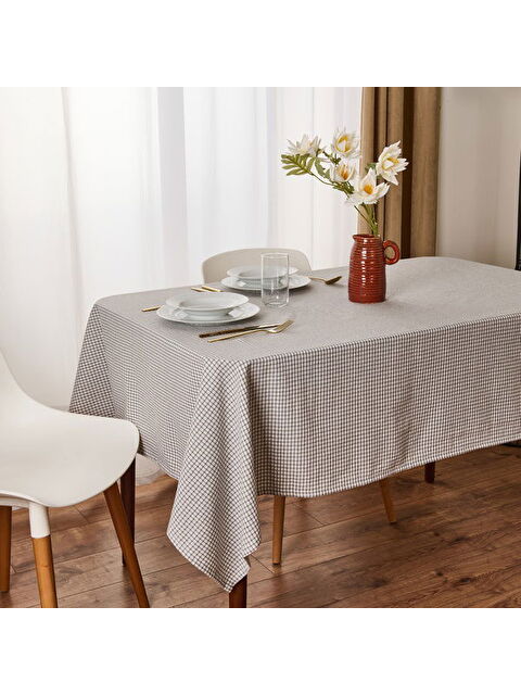 Evidea Soft Pötikareli Masa Örtüsü - Gri - 140x200 cm - S000400359-20600
