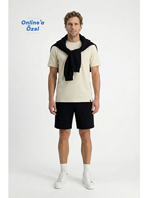 Kiğılı Beli Lastikli İpli Cepli Penye Kumaş Pamuklu Spor Sweat Şort