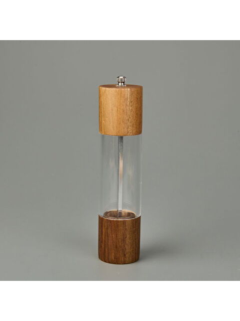 Arow Akasya Büyük Boy Baharat Öğütücü - Açık Kahverengi / Şeffaf - 15 cm - S000400362-37502