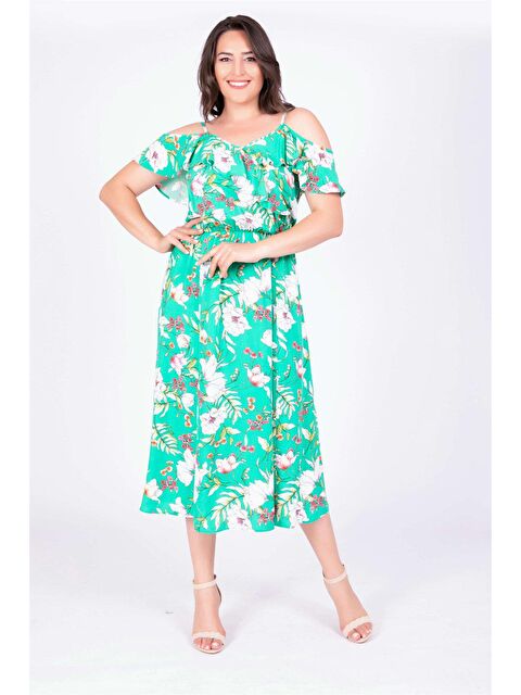 Mylinemoda Kolları Volanlı Elbise - S000239377-18194