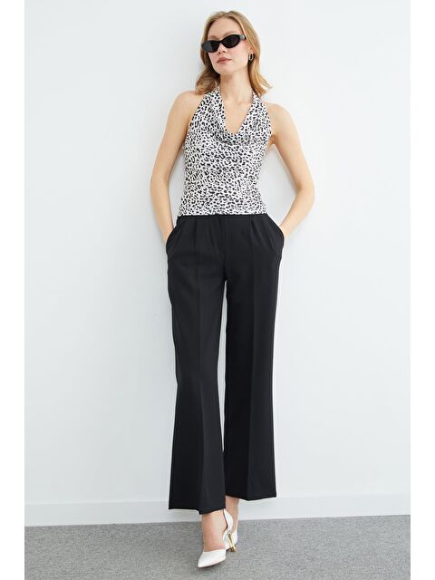 Fullamoda Beli Lastikli Pileli Palazzo Pantolon - S000508427-19351