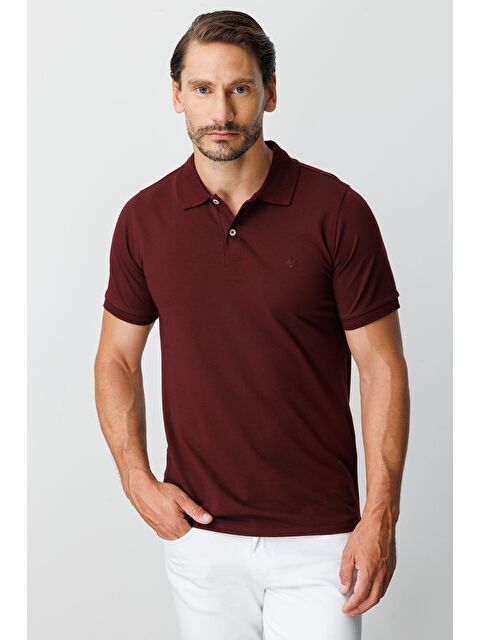 igs Mürdüm Modern Fit Dar Kalıp Polo Yaka Düz Kısa Kollu Pamuklu Tişört - S000490445-20042