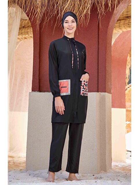 Adasea Paraşüt Tam Kapalı Tesettür Mayo Hılary 1417 Siyah - S000233600-19351