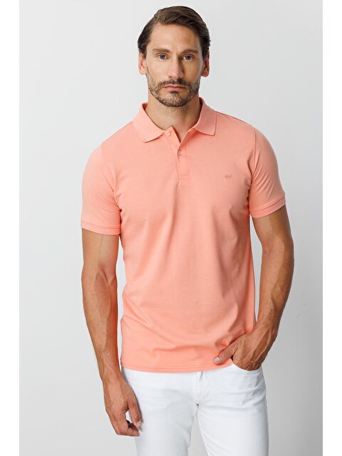 igs Yavruağzı Modern Fit Dar Kalıp Polo Yaka Düz Kısa Kollu Pamuklu Tişört - S000490445-20013