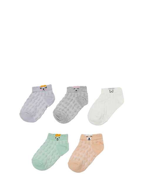 Polaris CUTE JKR 5 LI PTK-G 4PR Çok Renkli Kız Çocuk 5'li Patik Çorap - S000334393-23173