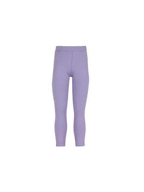 Lovetti Açık Lila Kız Çocuk Dekoratif Cepli İçi Pelüş Extra Kalın Kışlık Tayt - S000303876-23370