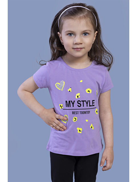 Toontoykids Kız Çocuk Kalp Baskılı Tişört