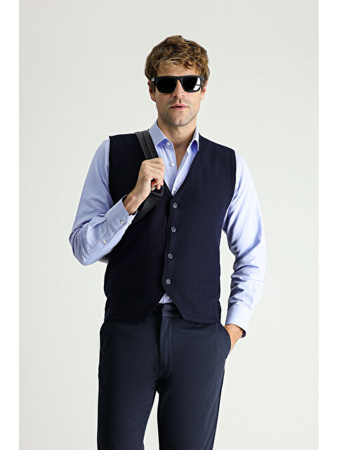 Kiğılı Pamuklu Triko Yelek