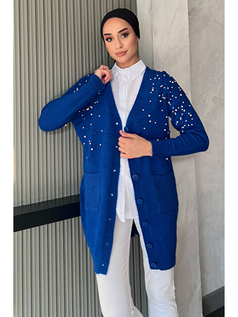 Julude İnci Detaylı Tesettür Triko Hırka - S000289754-23710