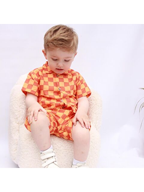 Yami Mia Damalı Keten Alt Üst Takım - S000144943-20013