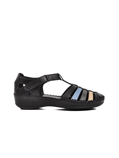 Venüs Siyah Hakiki Deri Kadın Sandalet 23033319Y - S000193121-19351