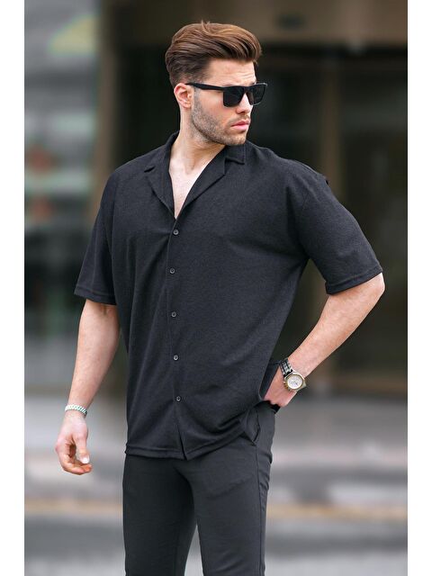 Madmext Siyah Kısa Kollu Erkek Gömlek 6736 - S000159701-19351