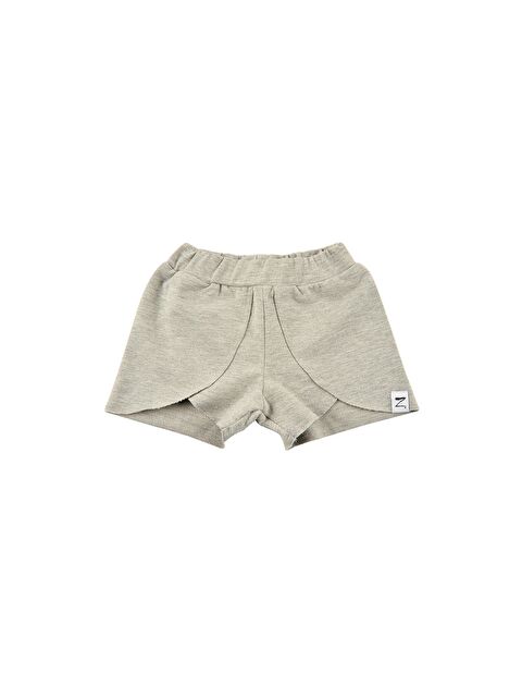 ZEYLAND Kız Bebek Gri Bel Lastikli Asimetrik Kesim Şort (9Ay-4Yaş) - S000331130-74