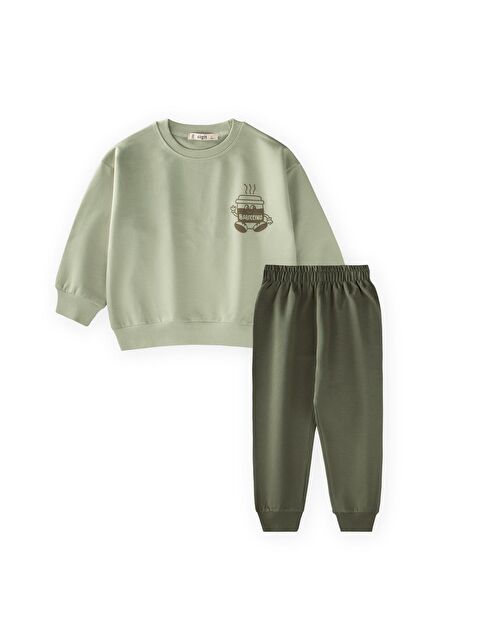 CİGİT Babyc Chino Baskılı Takım 2-7 Yaş Yeşil - S000491715-18194