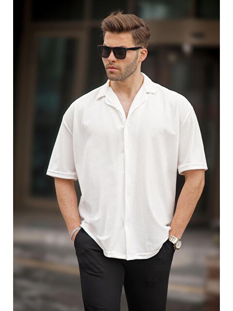 Madmext Beyaz Kısa Kollu Erkek Gömlek 6736 - S000159701-20063