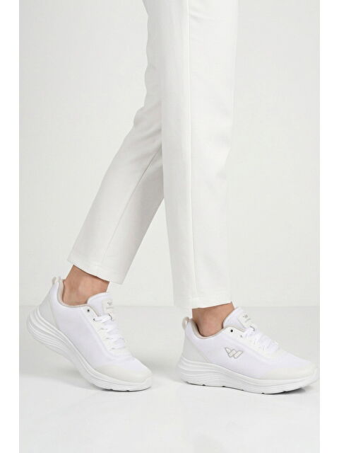 Walkway Beyaz Fileli Hafif Esnek Hava Alabilen Unisex Spor Ayakkabı Pete G