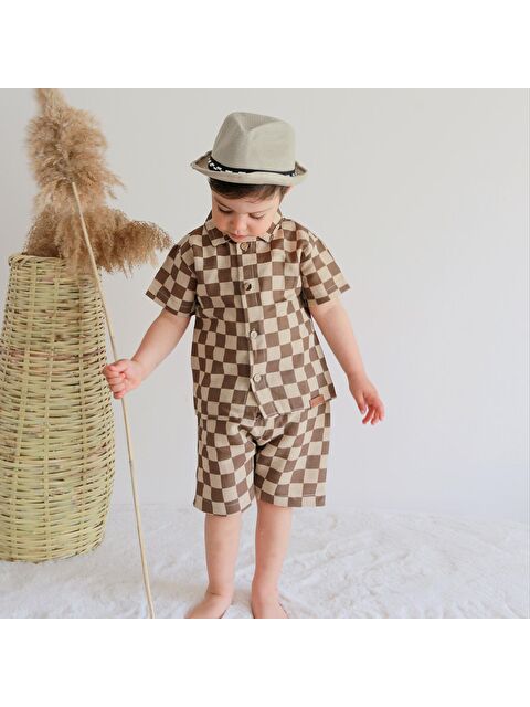 Yami Mia Damalı Keten Alt Üst Takım - S000144943-19928