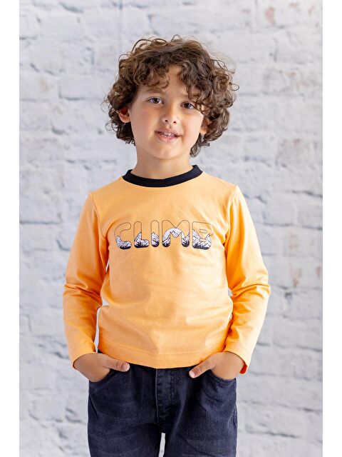 ZEYLAND Erkek Çocuk Baskılı Tişört - Turuncu - S000316342-20013