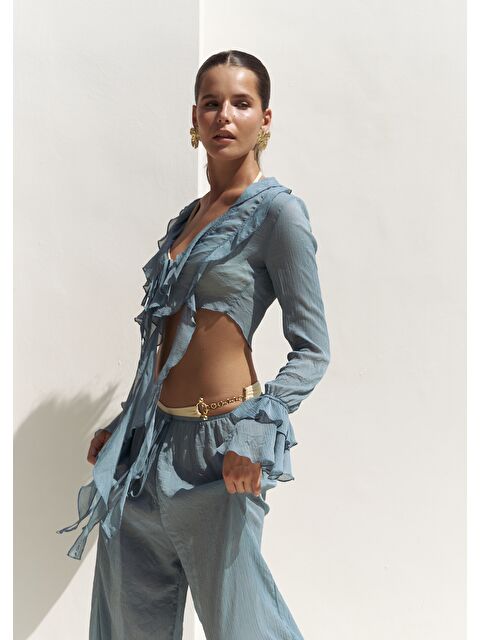 Bohemai Olivia Mavi Gömlek Pantolon Takım - S000392185-17234