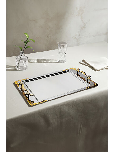 Nehir Lalezar Altın Kahve Tepsisi - S000495171-20076