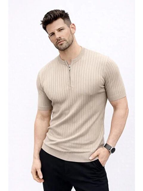 Jane's Erkek Kısa Kol Fitilli Triko Tişört