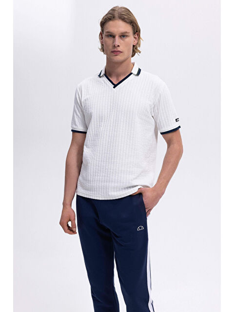 Ellesse Streç Pamuklu Regular Fit Şerit Detaylı Polo Yaka T Shirt EM491-OF