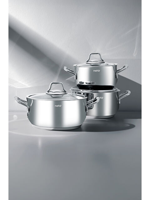 Nehir Alven 6 Parça Derin Paslanmaz Çelik Tencere Seti - S000526803-18105