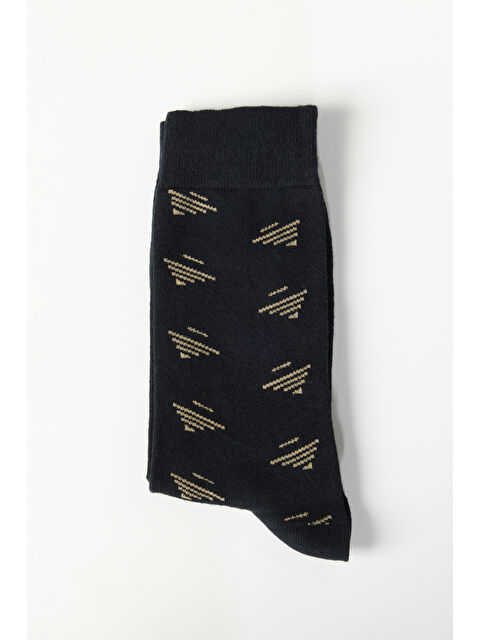 Altınyıldız Classics Erkek Lacivert-Bej Desenli Soket Çorap - S000413189-6417