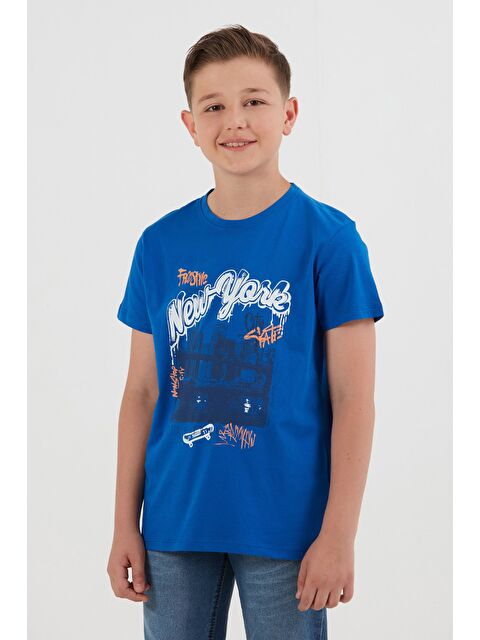 Fullamoda %100 Pamuk New York Baskılı Erkek Çocuk Tişört - S000395623-23710