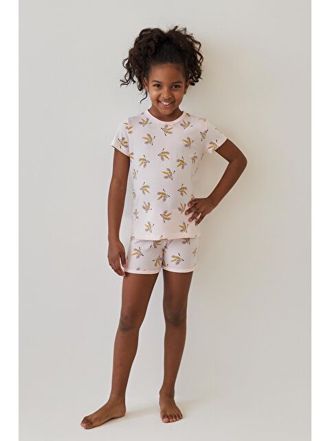 Katia And Bony Kız Çocuk Desenli Şortlu Pijama Takımı Açık Pembe - S000375078-20020